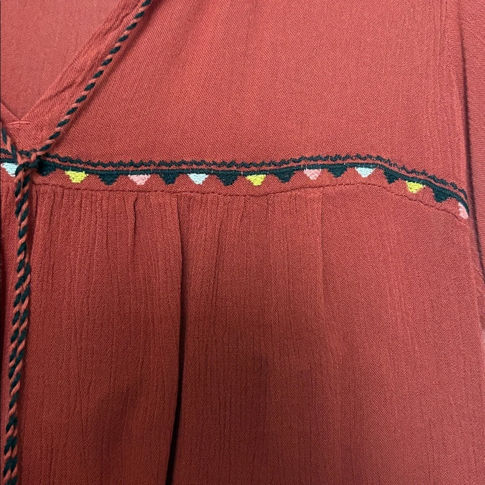 Old Navy reddish/burnt orange Blouse with Tassel Accent